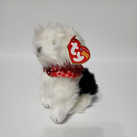 TY HOBO the DOG  BEANIE BABY  White Black New Plush Stuffed Animal‎ Toy - Picture 1 of 9